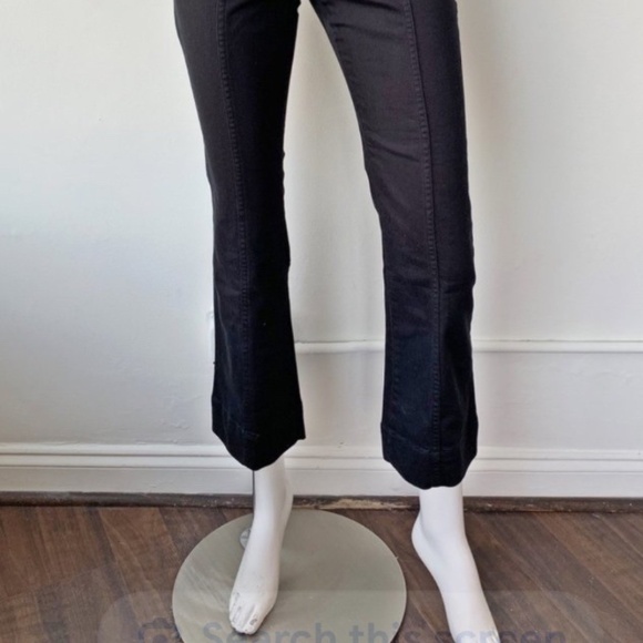 Ulla Johnson Ellis Jean Black Button Fly Crop Women's 4 High Waist 99% Cotton - Picture 2 of 12